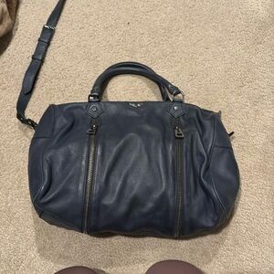 Navy blue Zadig & Voltaire sunny leather handbag